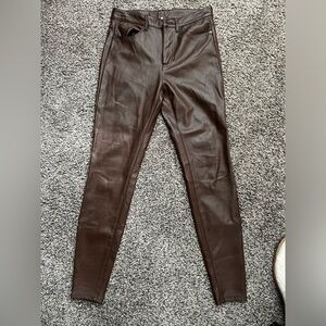 Free People Brown Leather Pants